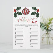 Wedding A-Z Winter Bridal Game (Stehend Vorderseite)