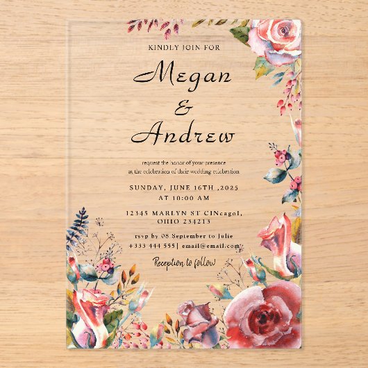 WEDDING Acrylic Invitations Acryleinladungen (Vorderseite)