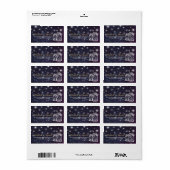 Wedding Address Chic Mason Jar Lila String Light Adressaufkleber (Vorne)