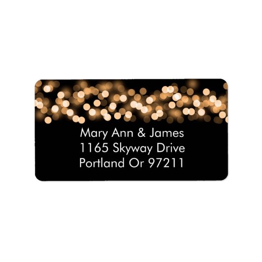 Wedding Address Gold Hollywood Glam Adressaufkleber (Vorne)