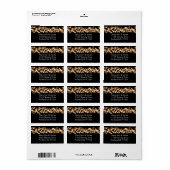 Wedding Address Gold Hollywood Glam Adressaufkleber (Vorne)