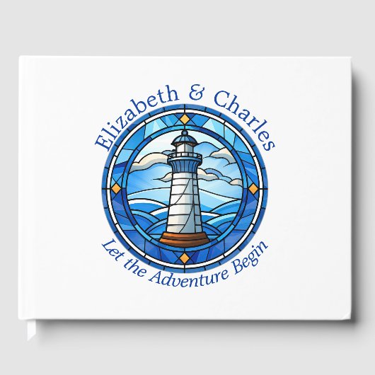 Wedding Adventure Lighthouse Sailing Nautical Gästebuch (Vorderseite)