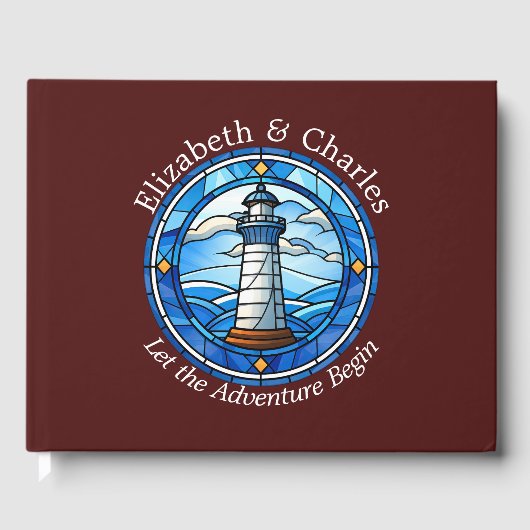 Wedding Adventure Lighthouse Sailing Nautical Gästebuch (Vorderseite)