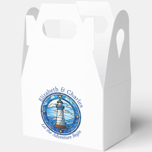 Wedding Adventure Lighthouse Sailing Nautical Geschenkschachtel (Offen)