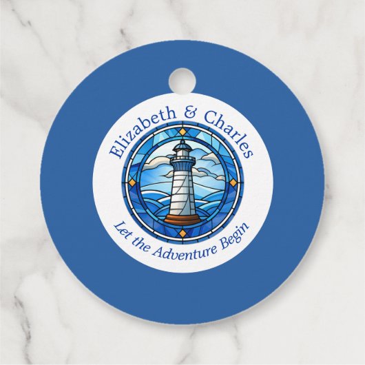 Wedding Adventure Lighthouse Sailing Nautical Name Geschenkanhänger (Rückseite)