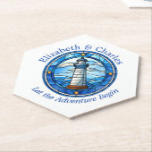 Wedding Adventure Lighthouse Sailing Nautical Untersetzer (angewinkelt)