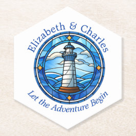 Wedding Adventure Lighthouse Sailing Nautical Untersetzer