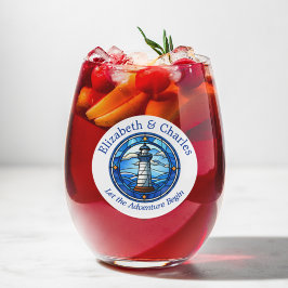 Wedding Adventure Lighthouse Sailing Nautical Weinglas Ohne Stiel