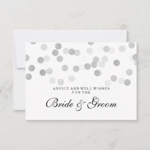 Wedding Advice Card Silver Foil Glitter Lights Hinweiskarte