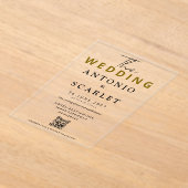 Wedding Aesthetic QR Code Elegant And minimalist Acryleinladungen (Ablage )