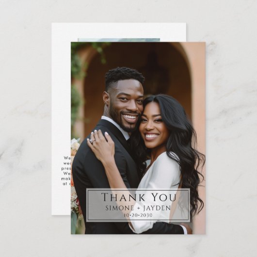 Wedding African American 2 Foto Vielen Dank Dankeskarte (Vorne/Hinten)