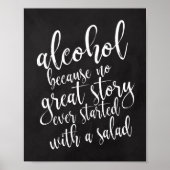 Wedding Alcohol 8x10 Chalkboard Zeichen Poster (Vorne)