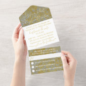 Wedding All N One Invitation Silver Lining All In One Einladung (Abreißen)