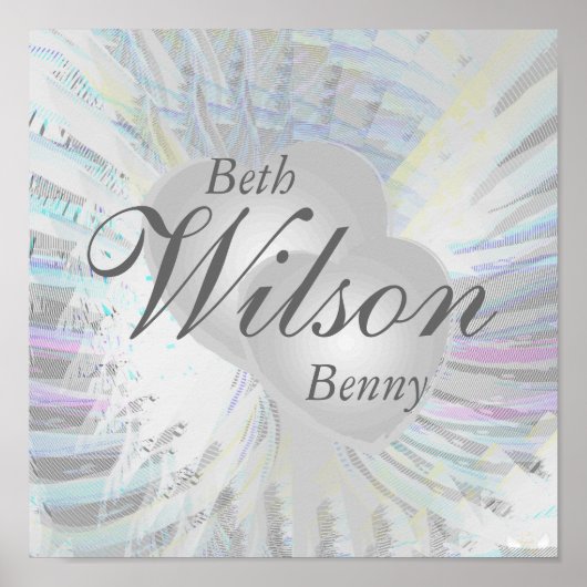 Wedding Angelic Wings Pearly Hearts Poster (Vorne)