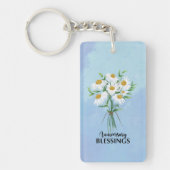 Wedding Anniversary Blessings Bouquet of Daisies Schlüsselanhänger (Vorderseite)