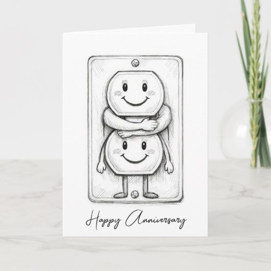 Wedding Anniversary Electrical Socket  Karte (Vorderseite)