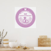 Wedding anniversary Lace look change the year Poster (Küche)