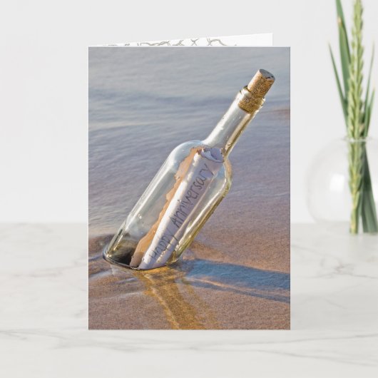 Wedding anniversary message in a bottle karte (Vorderseite)