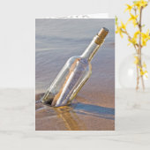 Wedding anniversary message in a bottle karte (Gelbe Blume)