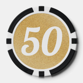 Wedding Anniversary Party Favor Black & Gold Photo Pokerchips