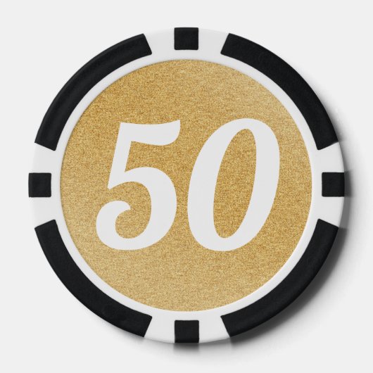 Wedding Anniversary Party Favor Black & Gold Photo Pokerchips (Vorderseite)