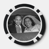 Wedding Anniversary Party Favor Black & Gold Photo Pokerchips (Rückseite)