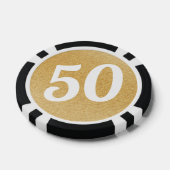 Wedding Anniversary Party Favor Black & Gold Photo Pokerchips (Einzeln)