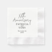 Wedding Anniversary Personalized BW Modern Serviette (Vorderseite)