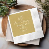 Wedding Anniversary Personalized - Gold Modern Serviette