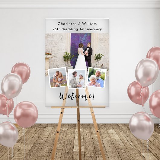 Wedding anniversary photo welcome clear sign acrylschild