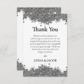 Wedding Anniversary Silver Faux Glitter  Dankeskarte (Vorne/Hinten)