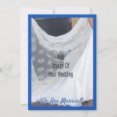 Wedding Announcement Card Blue Sapphire Bells Einladung (Vorderseite)