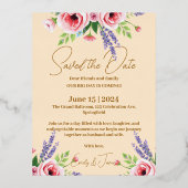 Wedding announcement, Floral invitation Folie Einladungspostkarte (Vorderseite)