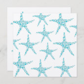 Wedding Aqua Türkis Starfish Beach Einladung (Vorne/Hinten)