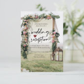 Wedding Arbor Lantern Empfang Einladung (Stehend Vorderseite)