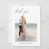 Wedding Arch Vielen Dank Foto Minimalistisch roman Dankeskarte (Vorderseite)