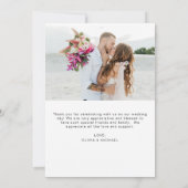 Wedding Arch Vielen Dank Foto Minimalistisch roman Dankeskarte (Rückseite)