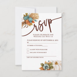 Wedding Attendance Response Card RSVP Karte