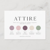 Wedding Attire Guide Card with Color Palette Einladung (Vorderseite)