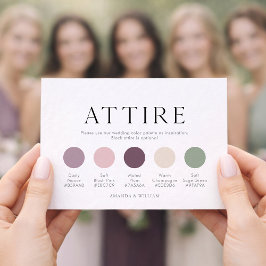 Wedding Attire Guide Card with Color Palette Einladung