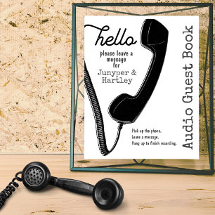 Wedding Audio Gästebuch Black Phone auf White 8x10