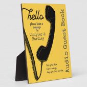 Wedding Audio Guest Book Black Phone Mustard 8x10 Fotoplatte (Seite)