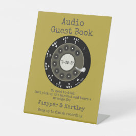 Wedding Audio Guest Book Black Rotary Dial Avocado Sockelschild