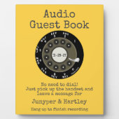 Wedding Audio Guest Book Black Rotary Dial Mustard Fotoplatte (Vorderseite)