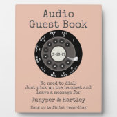Wedding Audio Guest Book Black Rotary Dial Pink Fotoplatte (Vorderseite)