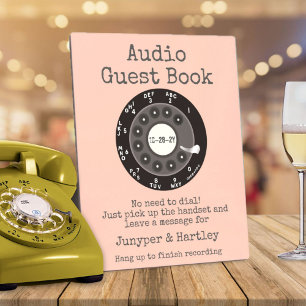 Wedding Audio Guest Book Black Rotary Dial Pink Fotoplatte