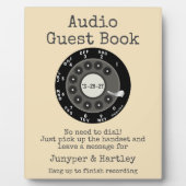 Wedding Audio Guest Book Black Rotary Ivory Cream Fotoplatte (Vorderseite)