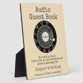 Wedding Audio Guest Book Black Rotary Ivory Cream Fotoplatte (Seite)