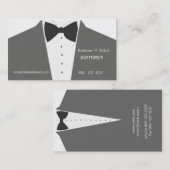 Wedding auf Art-Mann-Anzugs-moderne Upscale Mode Visitenkarte (Vorne/Hinten)