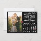 Wedding August 2024 Kalender Custom Foto Black Save The Date (Vorderseite)